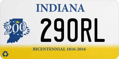 IN license plate 290RL