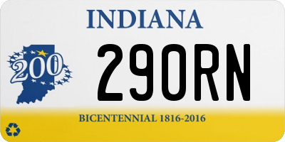 IN license plate 290RN