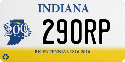 IN license plate 290RP