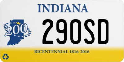 IN license plate 290SD