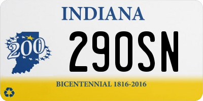 IN license plate 290SN