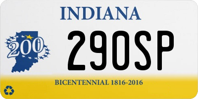 IN license plate 290SP