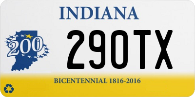 IN license plate 290TX