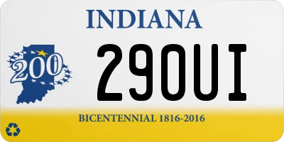 IN license plate 290UI