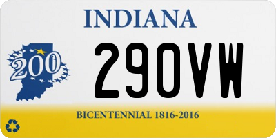 IN license plate 290VW