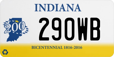 IN license plate 290WB