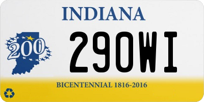 IN license plate 290WI