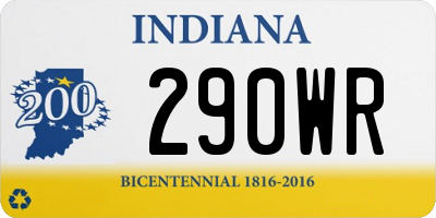 IN license plate 290WR