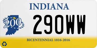 IN license plate 290WW