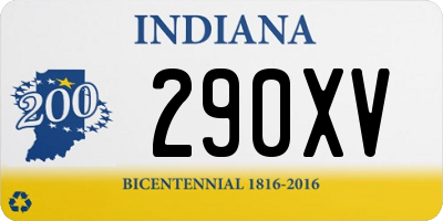 IN license plate 290XV