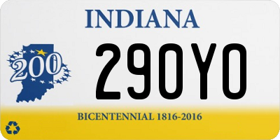 IN license plate 290YO