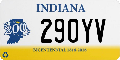 IN license plate 290YV