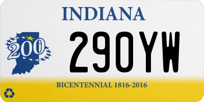 IN license plate 290YW