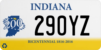 IN license plate 290YZ