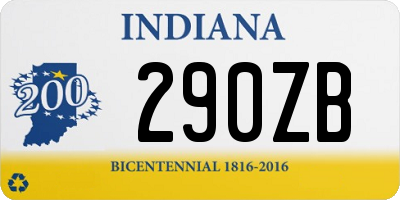 IN license plate 290ZB