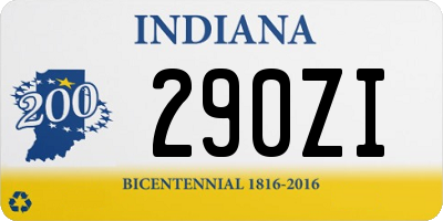 IN license plate 290ZI