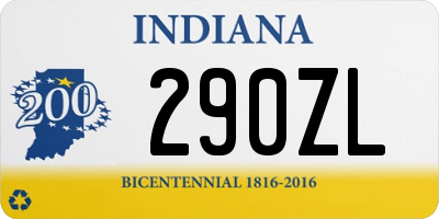 IN license plate 290ZL