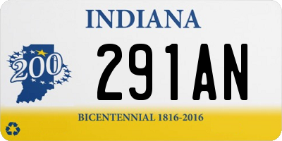 IN license plate 291AN