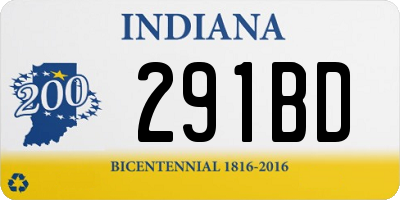IN license plate 291BD