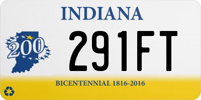 IN license plate 291FT