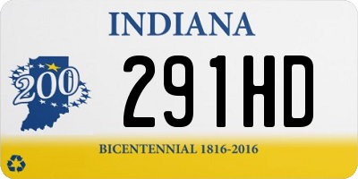 IN license plate 291HD