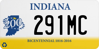 IN license plate 291MC