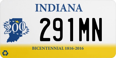 IN license plate 291MN