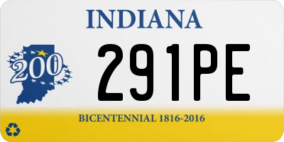 IN license plate 291PE