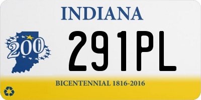 IN license plate 291PL