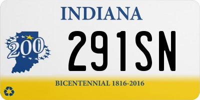 IN license plate 291SN