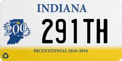 IN license plate 291TH