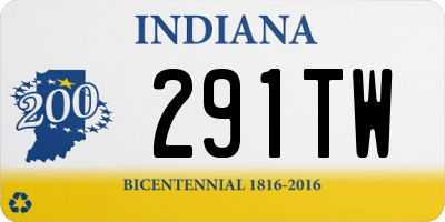 IN license plate 291TW