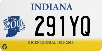 IN license plate 291YQ