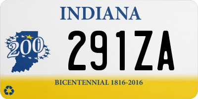 IN license plate 291ZA