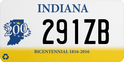 IN license plate 291ZB