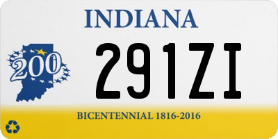 IN license plate 291ZI