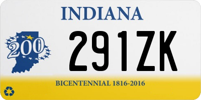 IN license plate 291ZK