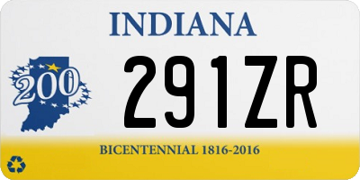 IN license plate 291ZR