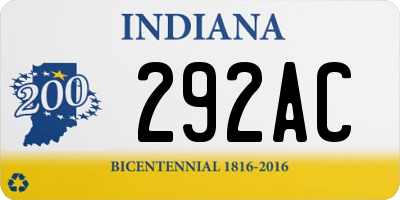 IN license plate 292AC