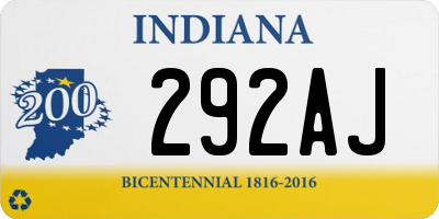 IN license plate 292AJ