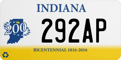 IN license plate 292AP