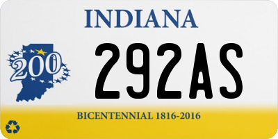 IN license plate 292AS