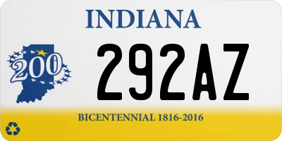 IN license plate 292AZ