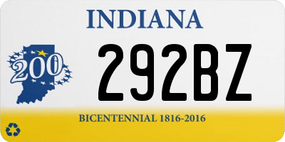 IN license plate 292BZ