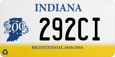 IN license plate 292CI