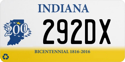 IN license plate 292DX