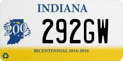 IN license plate 292GW