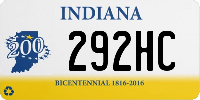 IN license plate 292HC