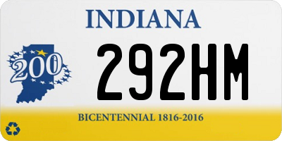 IN license plate 292HM