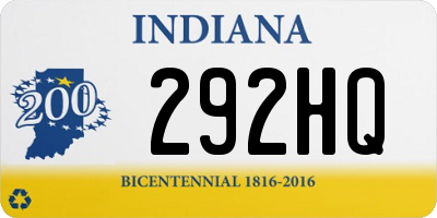 IN license plate 292HQ